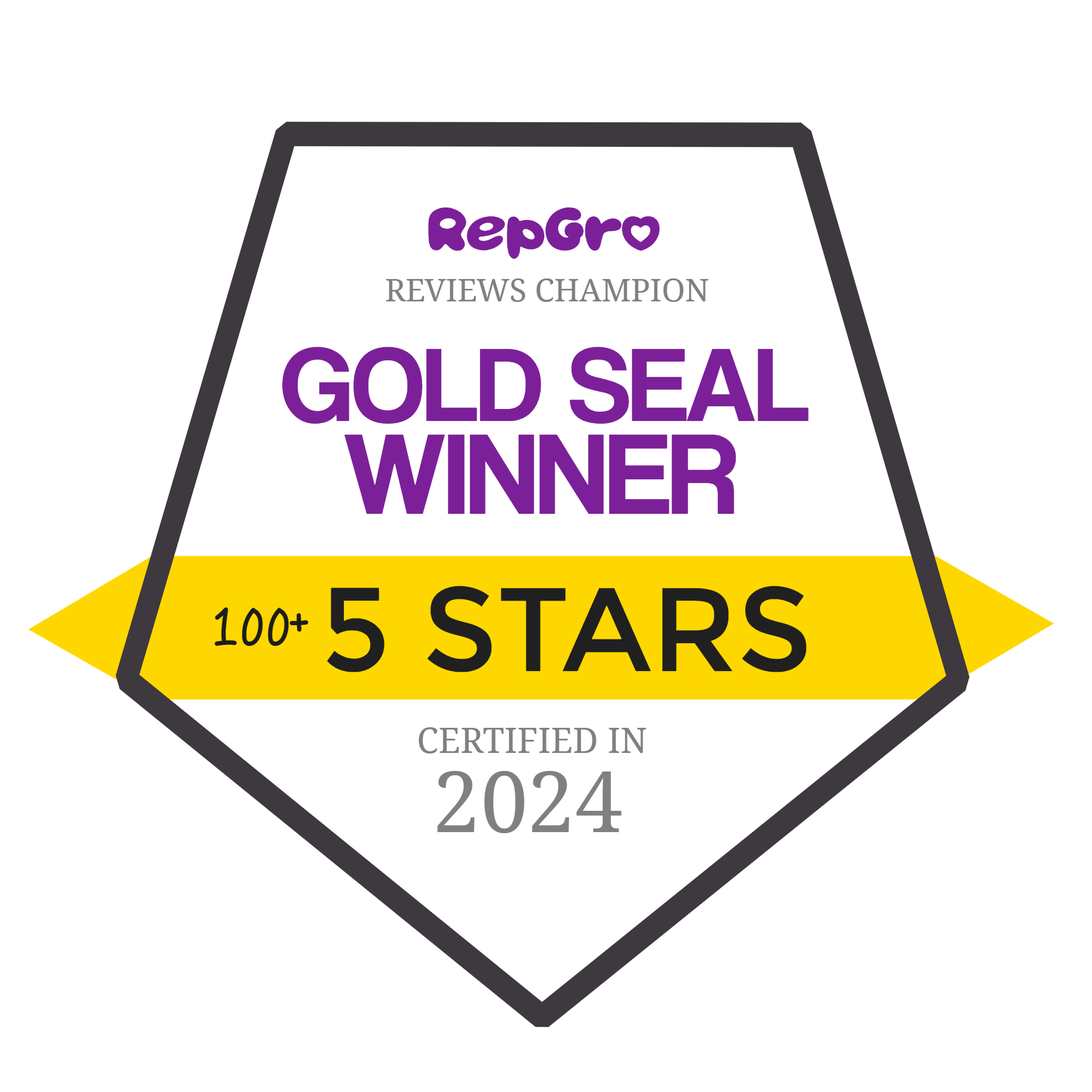 RepGro Gold Seal — 100+ five star reviews